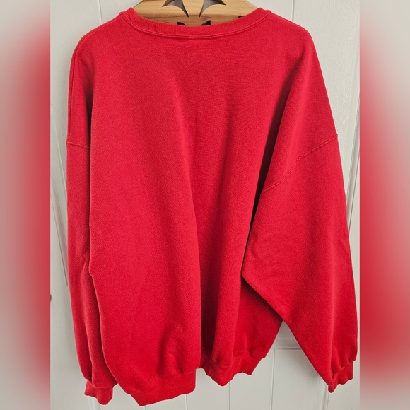 CHAMPION Men's Long Sleeve Red Pullover Sweatshirt - Picture 4 of 5